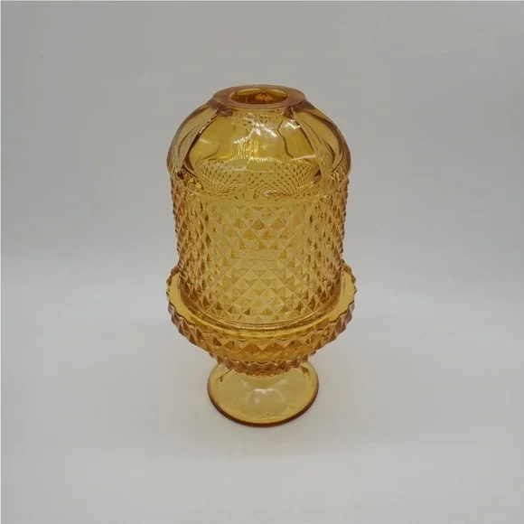 Viking Glass Amber Diamond Point Fairy Light - Picture 2 of 10